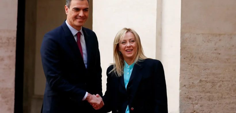 Pedro Sánchez y Giorgia Meloni