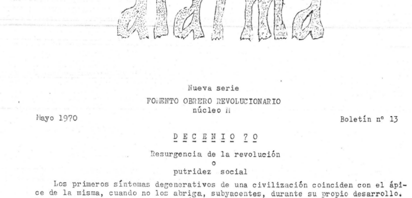 Alarma nº 13 mayo de 1970